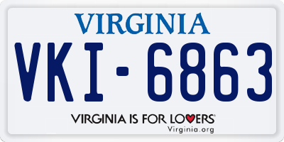 VA license plate VKI6863