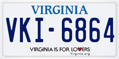 VA license plate VKI6864