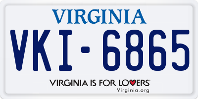 VA license plate VKI6865