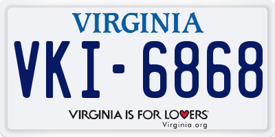 VA license plate VKI6868