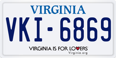 VA license plate VKI6869