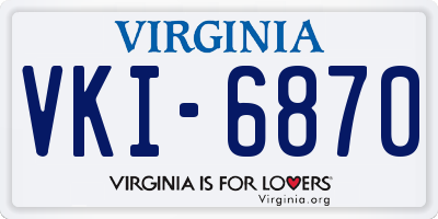 VA license plate VKI6870