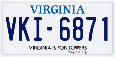 VA license plate VKI6871