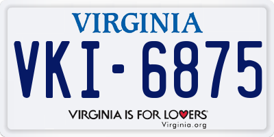 VA license plate VKI6875