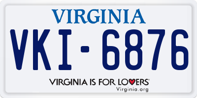 VA license plate VKI6876