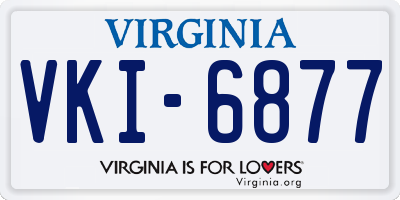 VA license plate VKI6877