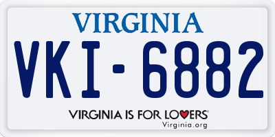 VA license plate VKI6882