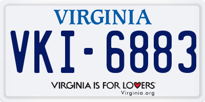 VA license plate VKI6883