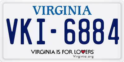 VA license plate VKI6884