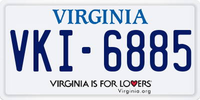 VA license plate VKI6885