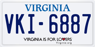 VA license plate VKI6887