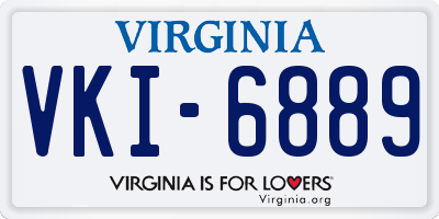 VA license plate VKI6889