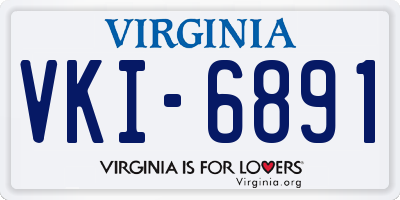 VA license plate VKI6891