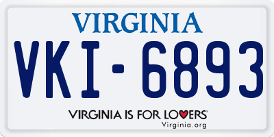 VA license plate VKI6893