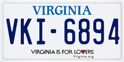 VA license plate VKI6894