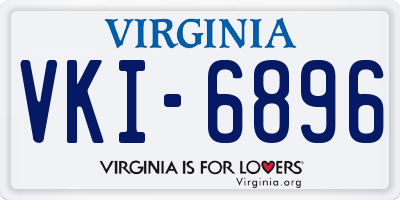 VA license plate VKI6896