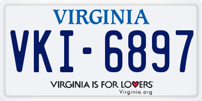 VA license plate VKI6897