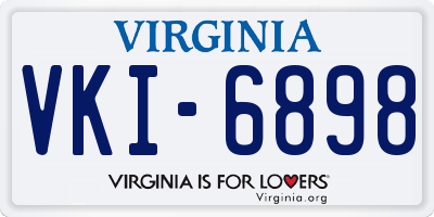 VA license plate VKI6898