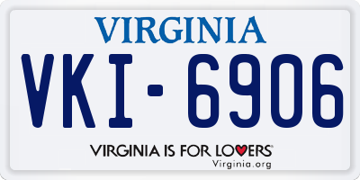 VA license plate VKI6906