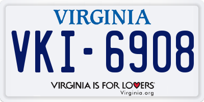 VA license plate VKI6908