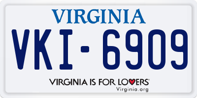 VA license plate VKI6909