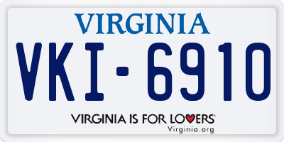 VA license plate VKI6910