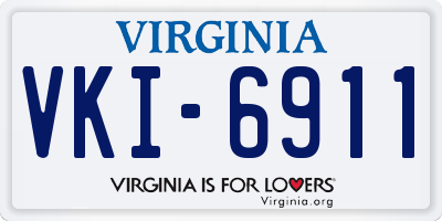VA license plate VKI6911