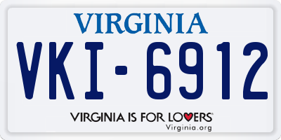 VA license plate VKI6912