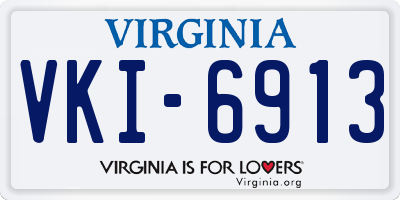 VA license plate VKI6913