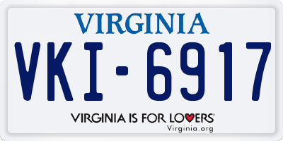 VA license plate VKI6917