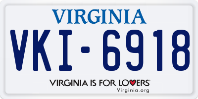 VA license plate VKI6918