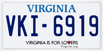 VA license plate VKI6919