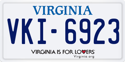 VA license plate VKI6923