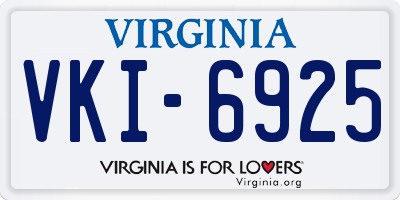 VA license plate VKI6925