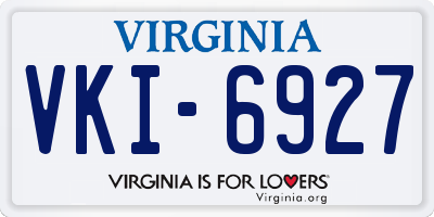 VA license plate VKI6927