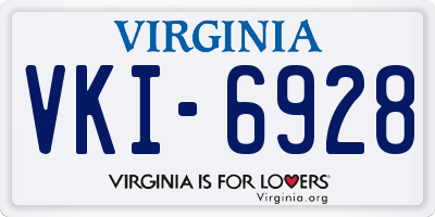 VA license plate VKI6928