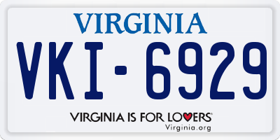 VA license plate VKI6929