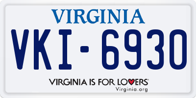 VA license plate VKI6930