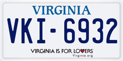 VA license plate VKI6932
