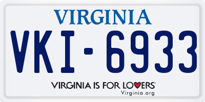 VA license plate VKI6933