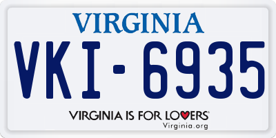 VA license plate VKI6935
