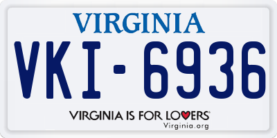 VA license plate VKI6936