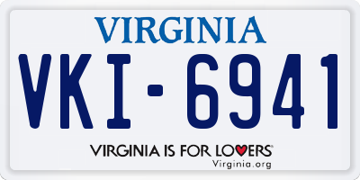 VA license plate VKI6941
