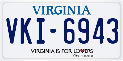 VA license plate VKI6943
