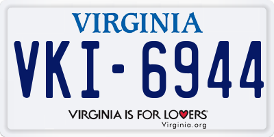 VA license plate VKI6944