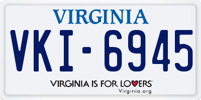 VA license plate VKI6945