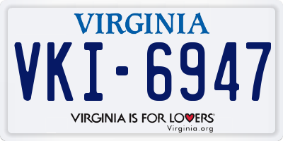VA license plate VKI6947