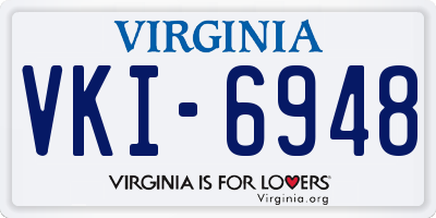 VA license plate VKI6948