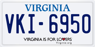 VA license plate VKI6950