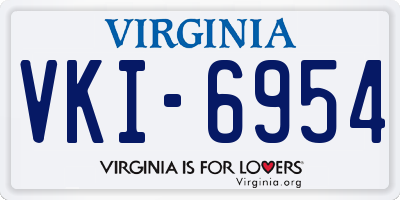 VA license plate VKI6954
